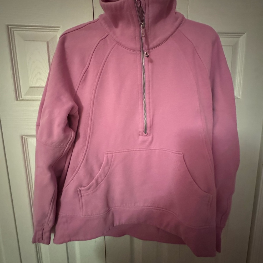 M/L Lululemon Scuba Half-Zip Long Pink